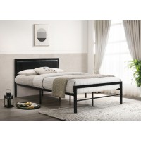 IF-142-B Single Black Metal Bed With A Padded Headboard  (Online only)