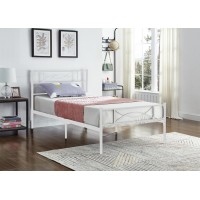 IF-154 -W White Metal Single size bed (Online only)