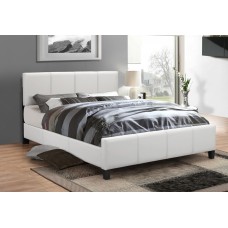 IF-174 White PU with Adjustable Headboard Single, Double, Queen size bed.(Online only)