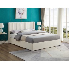 IF-5407 Double, Queen size bed with 4 Large Pull-Out Storage Drawers Creme Velvet Fabric. (Online Only) IF-5407 Double, Queen size bed with 4 Large Pull-Out Storage Drawers Creme Velvet Fabric. (Online Only)