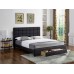 IF-5490 Black PU Queen size Bed with a Square Pattern Tufted Headboard with storage drawers (Online only)