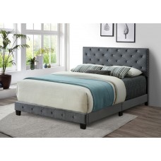 IF-5650 Grey Velvet  Queen Size Bed (Online Only)