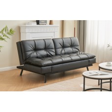 IF-8050 Black PU Sofa Bed Convertible Couch for Small Spaces (Online Only)