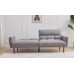 IF-8041 Soft Grey Fabric Sofa Bed  Convertible Couch for Small Spaces(Online only)