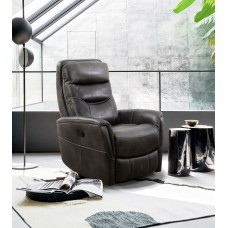 IF-6302-M Power Recliner Chair. Soft Grey PU.(Online only)