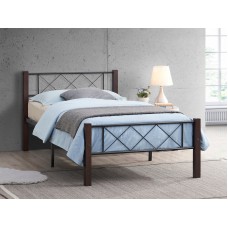 IF-125 Single, Double, Queen size bed with Black Steel Frame/ Espresso Wooden Post (Online Only) IF-125 Single, Double, Queen size bed with Black Steel Frame/ Espresso Wooden Post (Online Only)