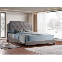 IF-5610 Grey Velvet Fabric Queen, King size bed (Online only)