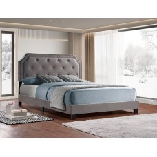 IF-5610 Grey Velvet Fabric Queen, King size bed (Online only)