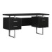 I 7080 Computer Desk-60"L/Espresso/Silver Metal (Online Only) I 7080 Computer Desk-60"L/Espresso/Silver Metal (Online Only)