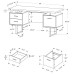 I 7080 Computer Desk-60"L/Espresso/Silver Metal (Online Only)