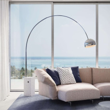 Arco Designed with a sweeping arc floor lamp and marble base (Online only)