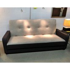 Made in Canada Sofa Bed – Custom Fabric, Wood Frame, Comfortable & Durable, with Storage – Convertible Couch for Small Spaces . Delux Davenport with Milan Wood Arms 